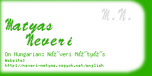 matyas neveri business card